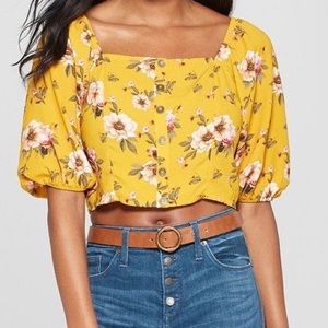 Mustard Yellow Floral Top